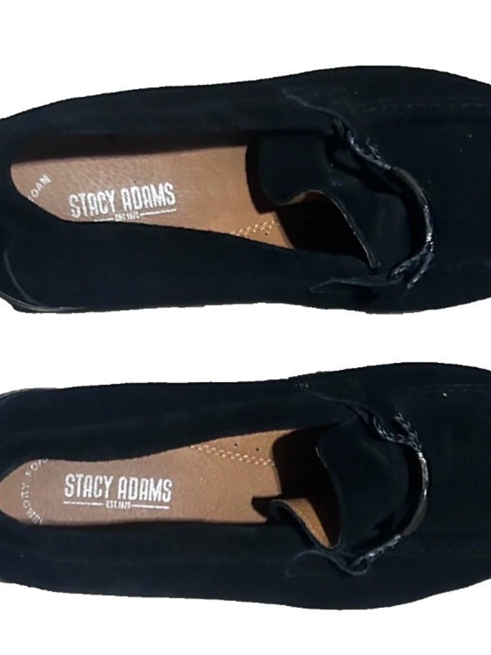 Stacy Adams Men's Ravelle Moc Toe Bit Slip On Black Suede Loafer Sz 13